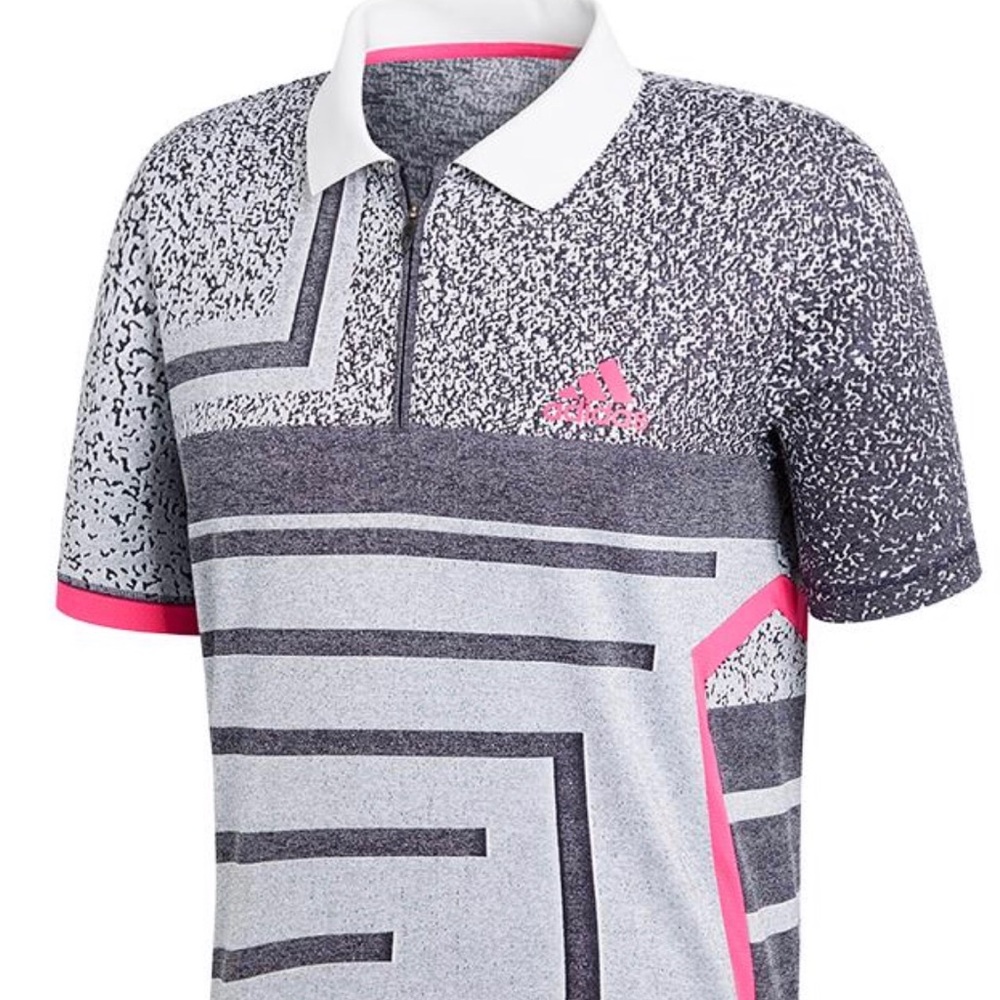 Adidas NWT White and Shock Pink Polo